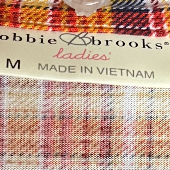 Bobbie Brooks Plaid Button Down Medium Yellow - Picture 2 of 3